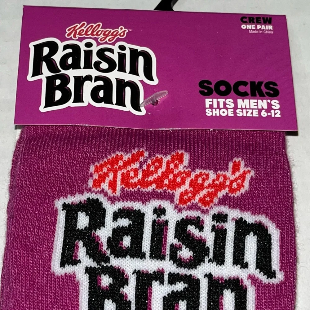 Odd Sox Kellogg’s‎ Raisin Bran Crew Length Novelty Fun Socks NWT